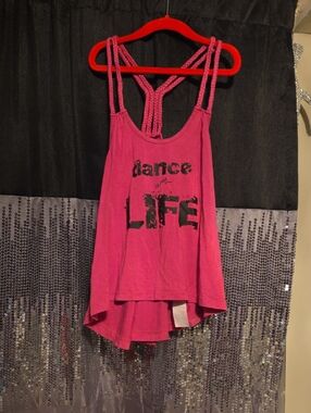 Revolution Bright Pink Braided-Back Dance Tank